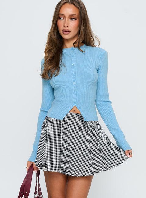 Sohogirl Flowy Mini Skirt Black / White Gingham Product Image