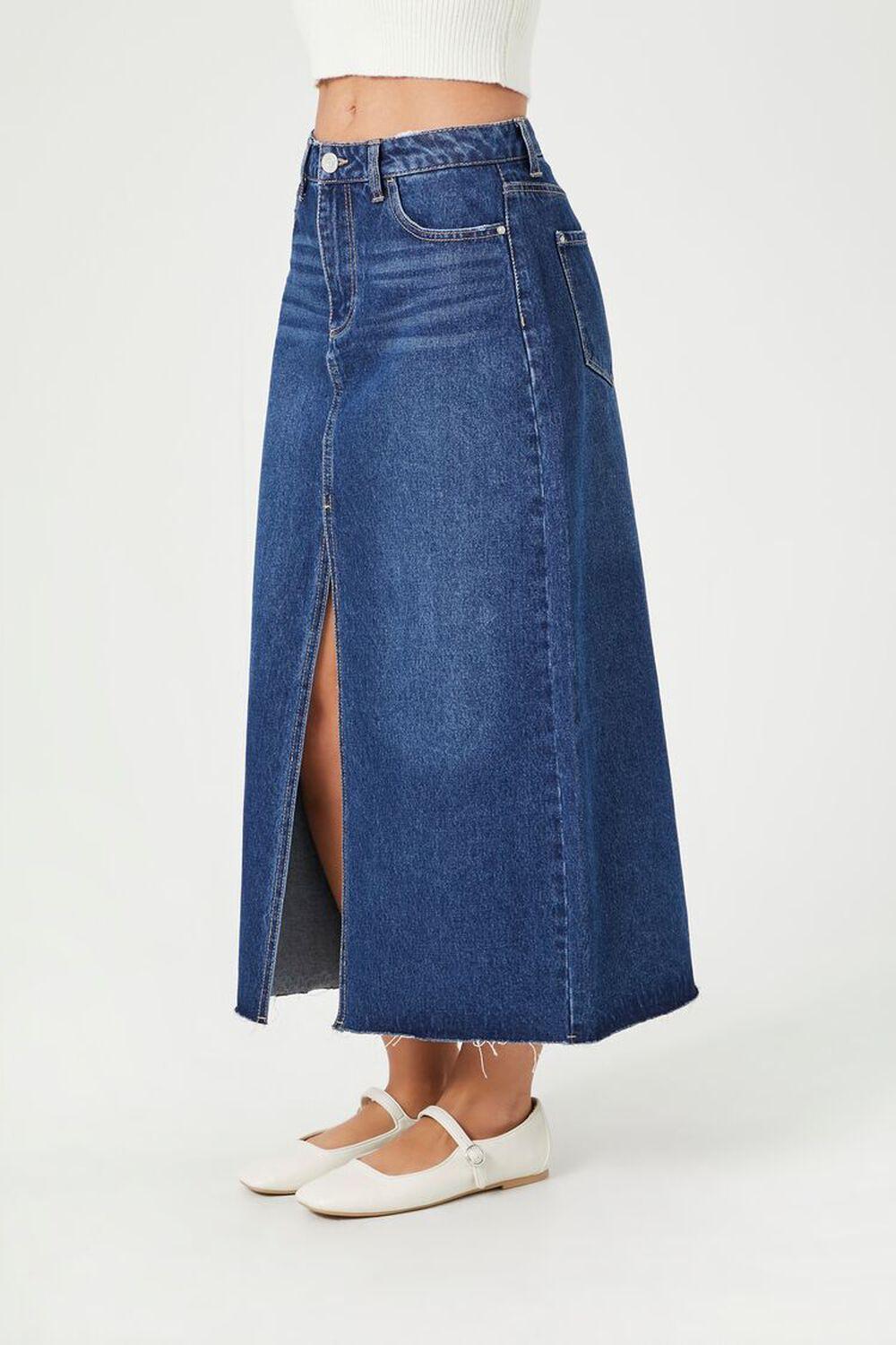 Split-Front Denim Maxi Skirt | Forever 21 Product Image