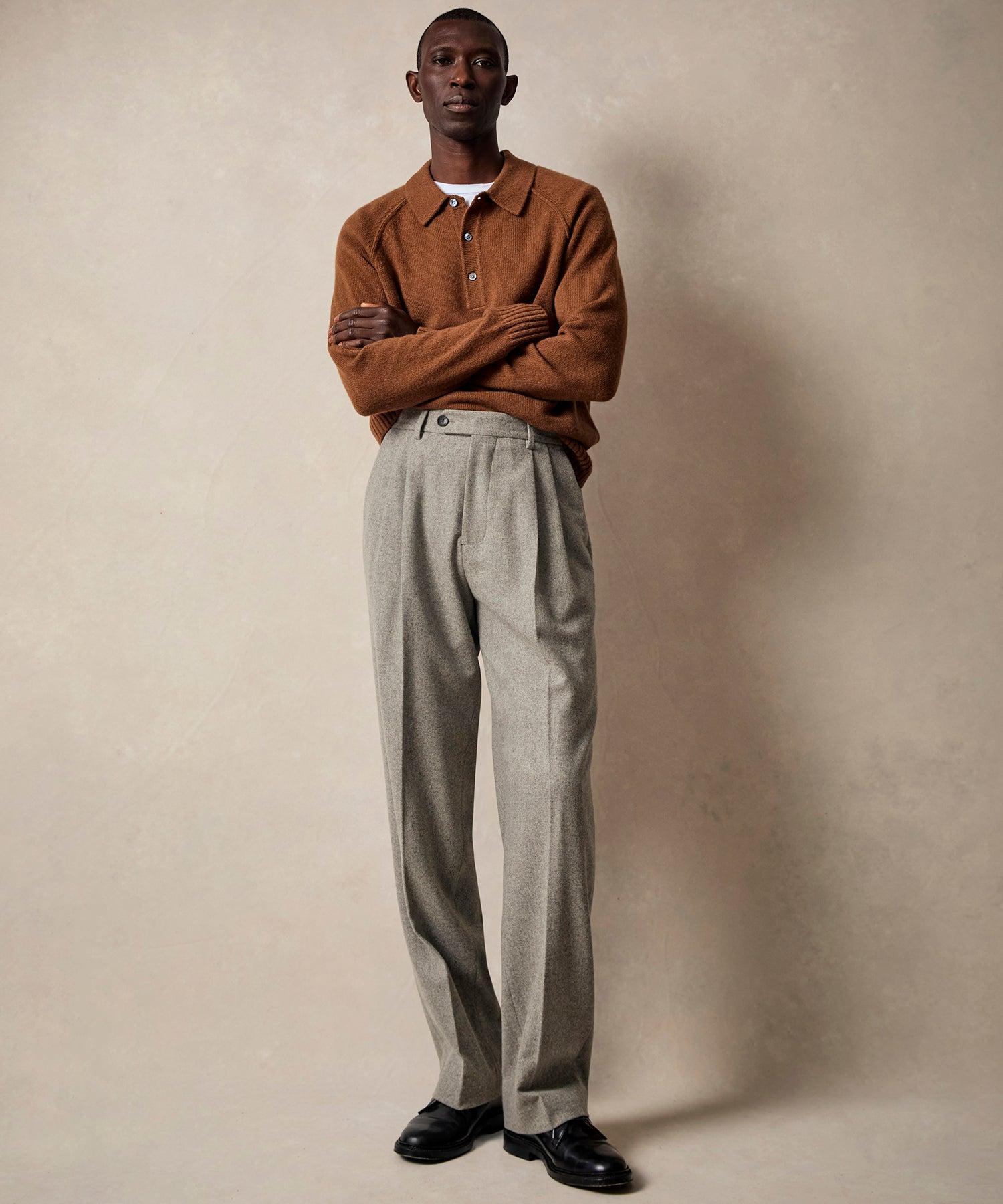 Italian Flannel Wythe Trouser in Light Grey Product Image