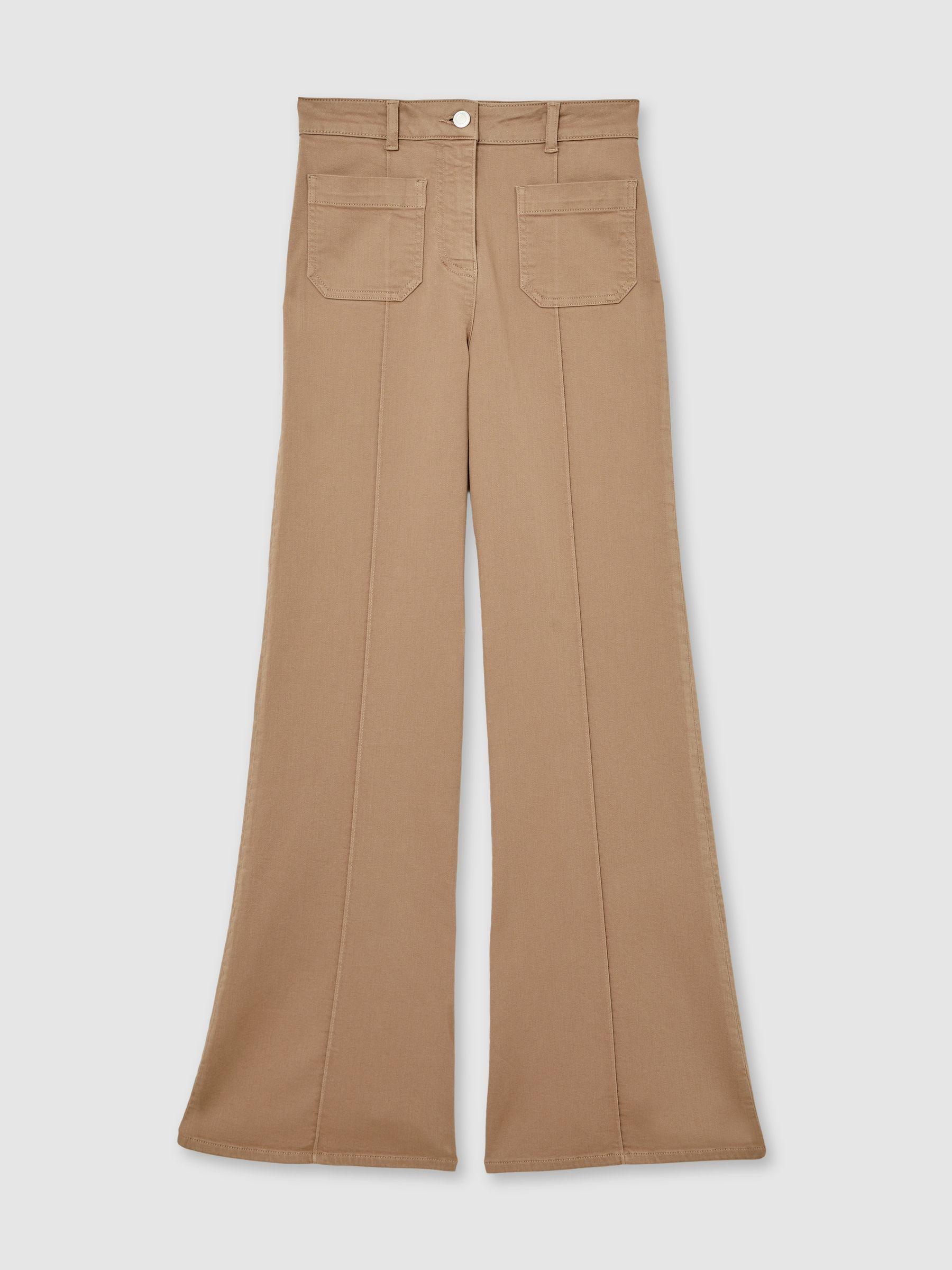 Petite Stretch-Cotton Wide-Leg Jeans in Light Blue Product Image