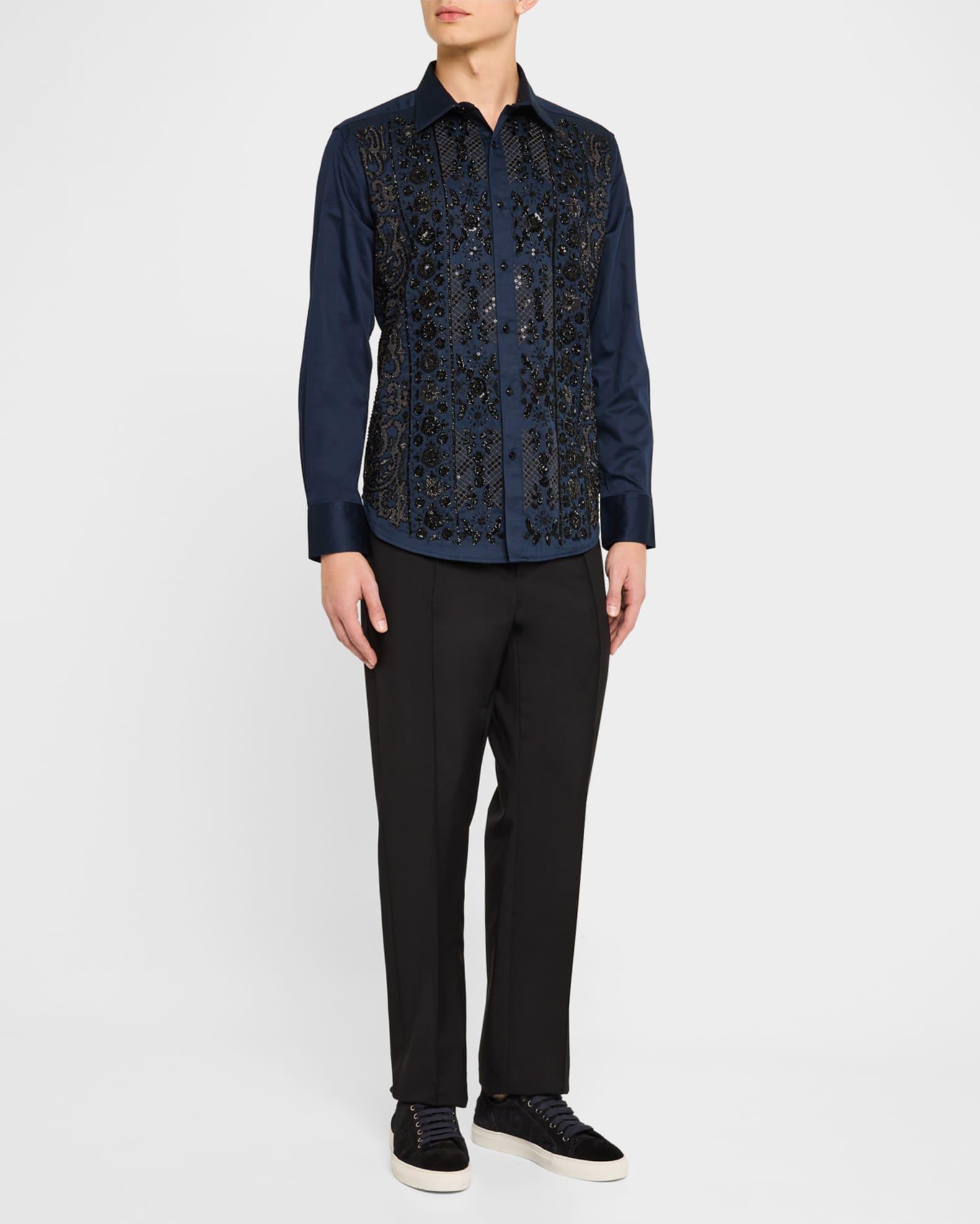 Mens Limited Edition Embroidered Cotton Sport Shirt Product Image