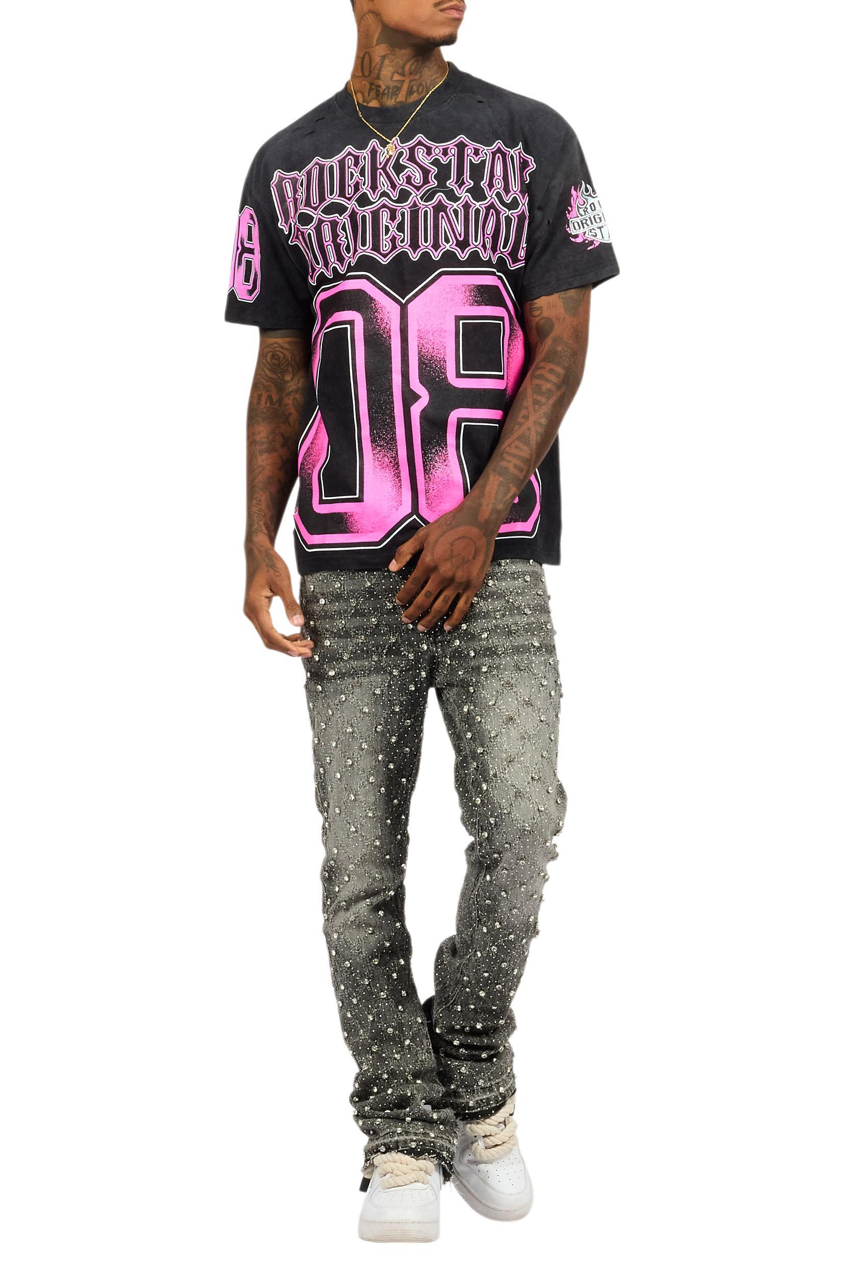 Alim Black Oversized Graphic T-Shirt Male Product Image