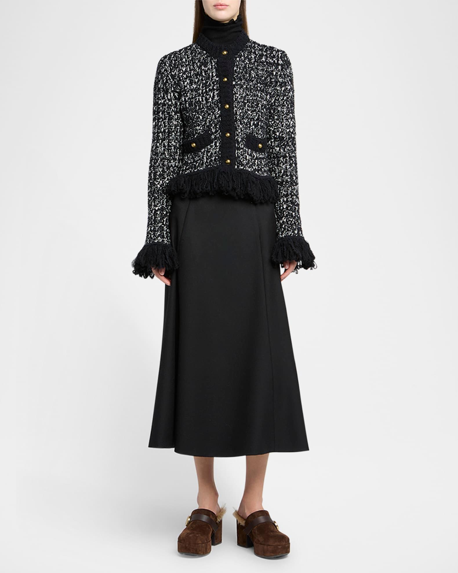 Circle-Cut Wool Midi Skirt Product Image