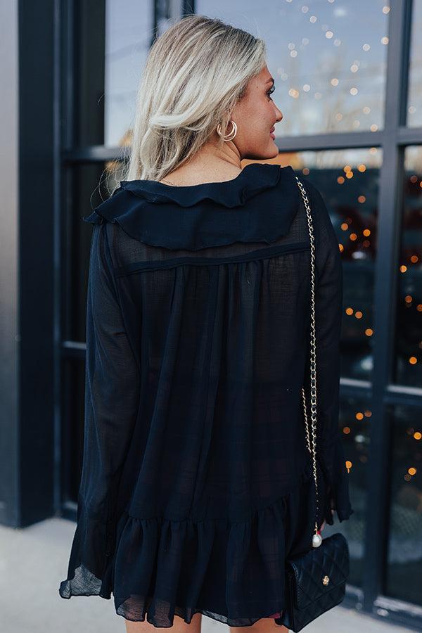Positive Affirmation Shift Top In Black Product Image