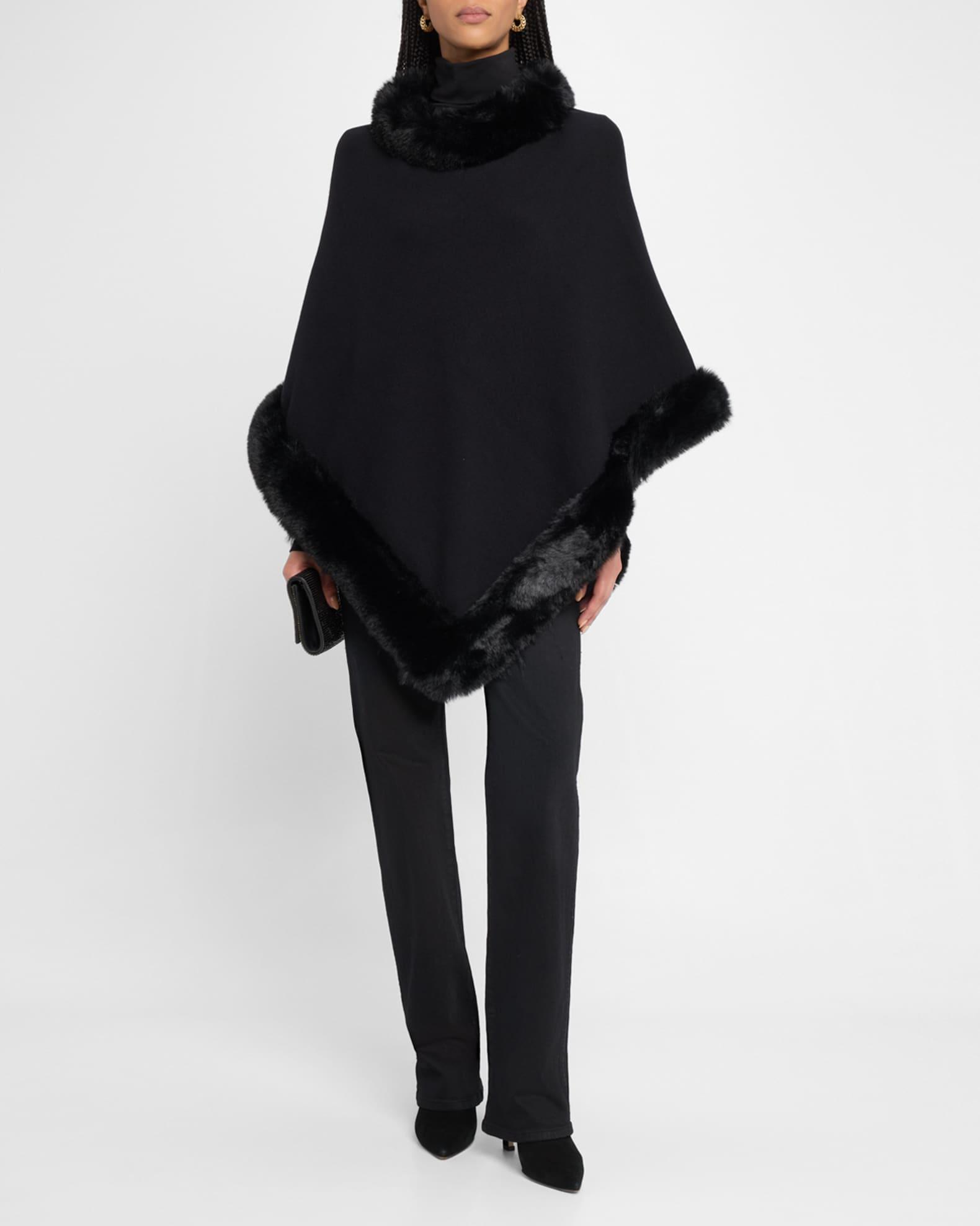 The Penny Poncho W/ Faux Fur Trim Product Image