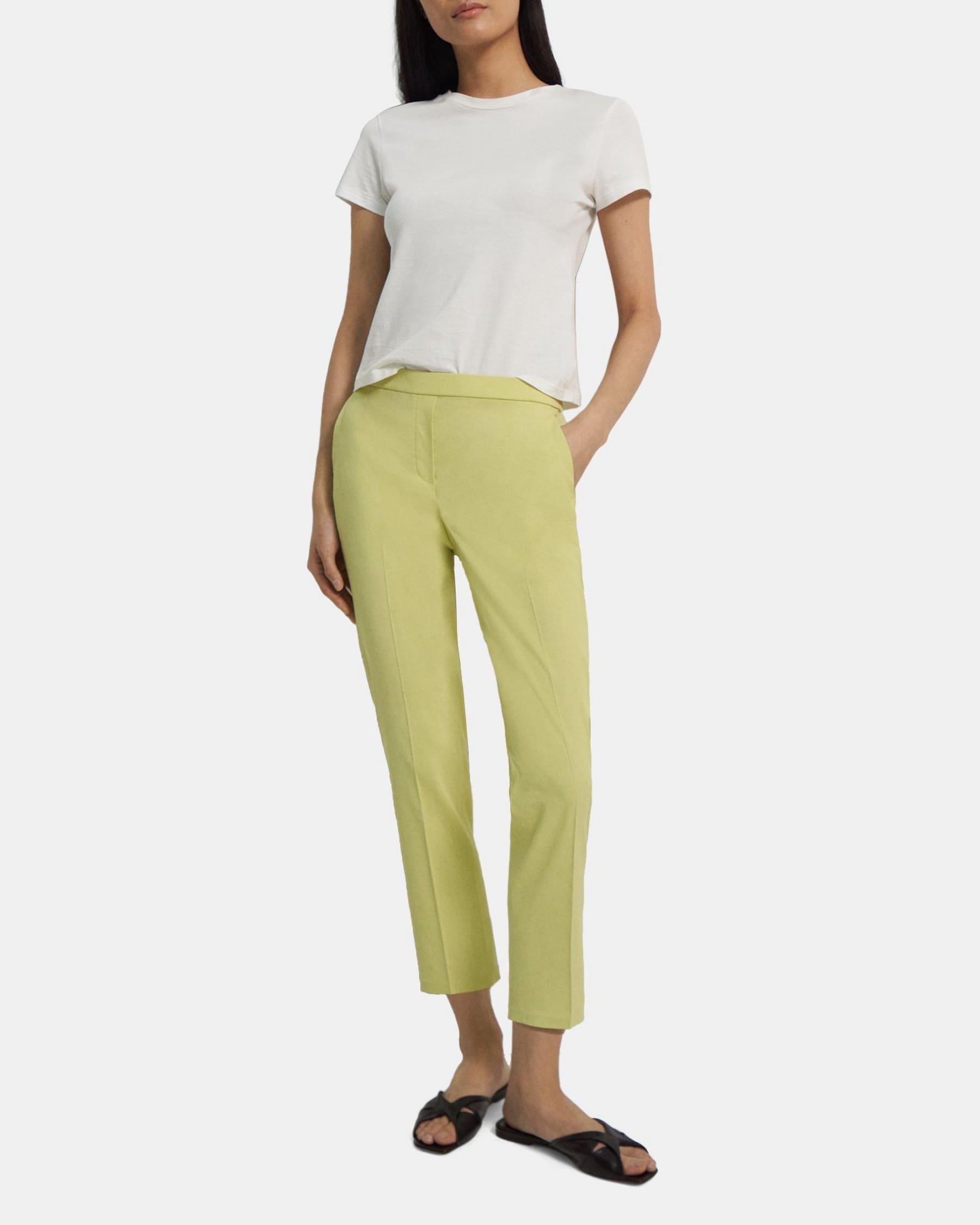 Slim Cropped Pull-On Pant in Stretch Linen Product Image