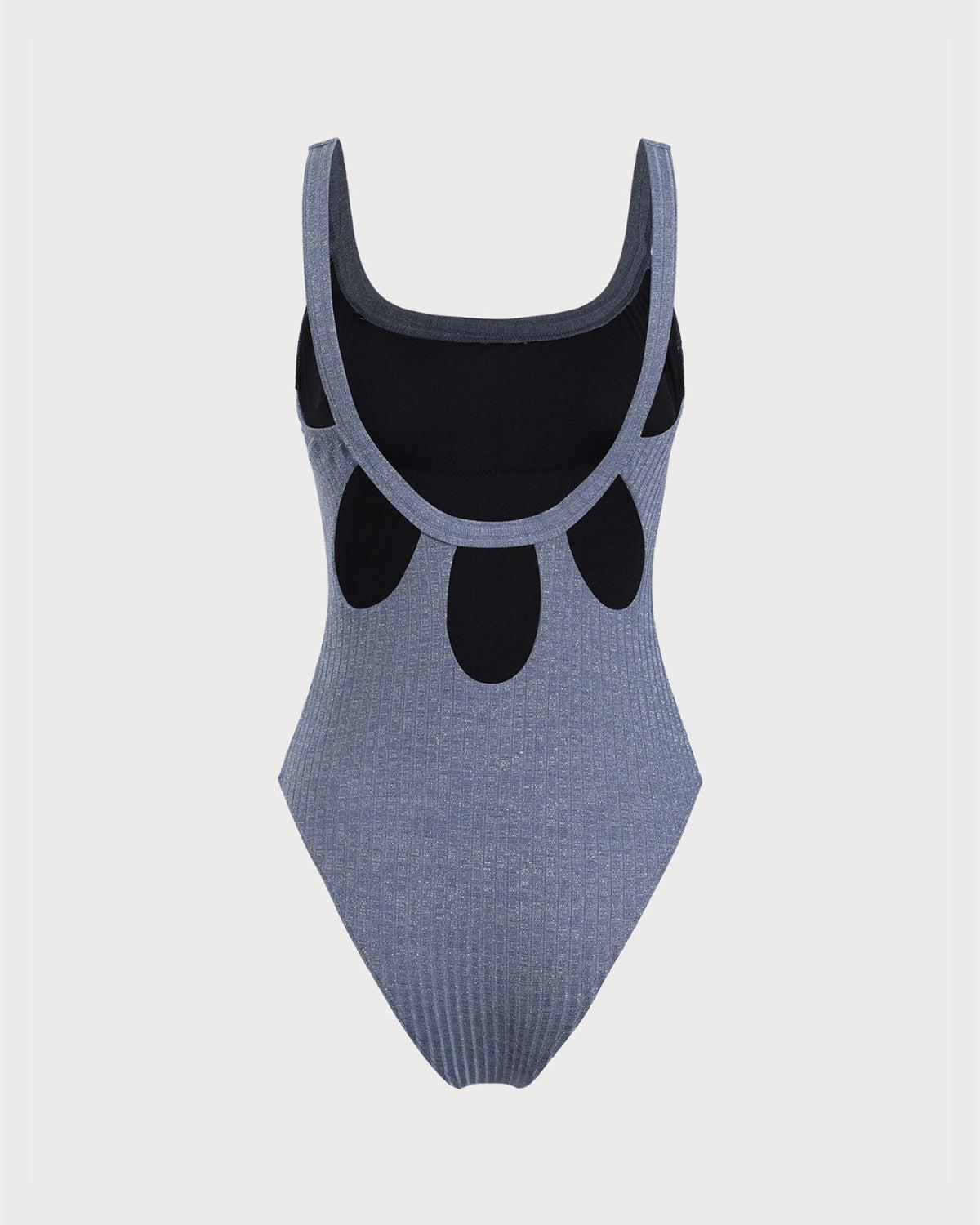 Navy Glitter One-Piece Swimsuit Product Image