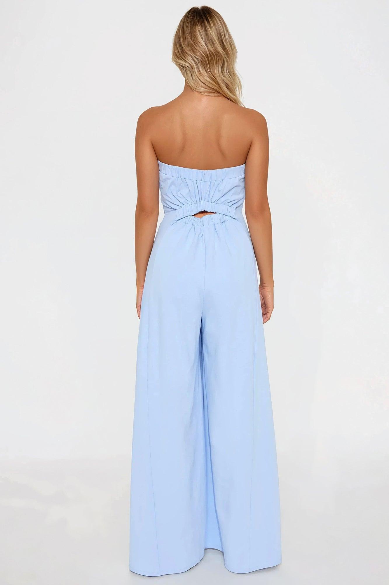 Leticia Strapless Jumpsuit - Light Blue Product Image
