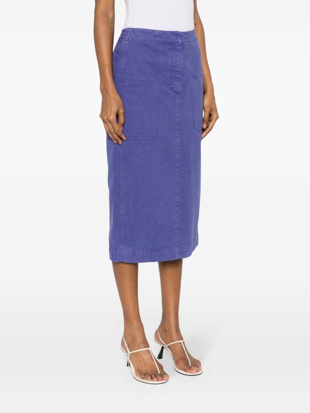 Canvas Pencil Skirt In Purple Product Image