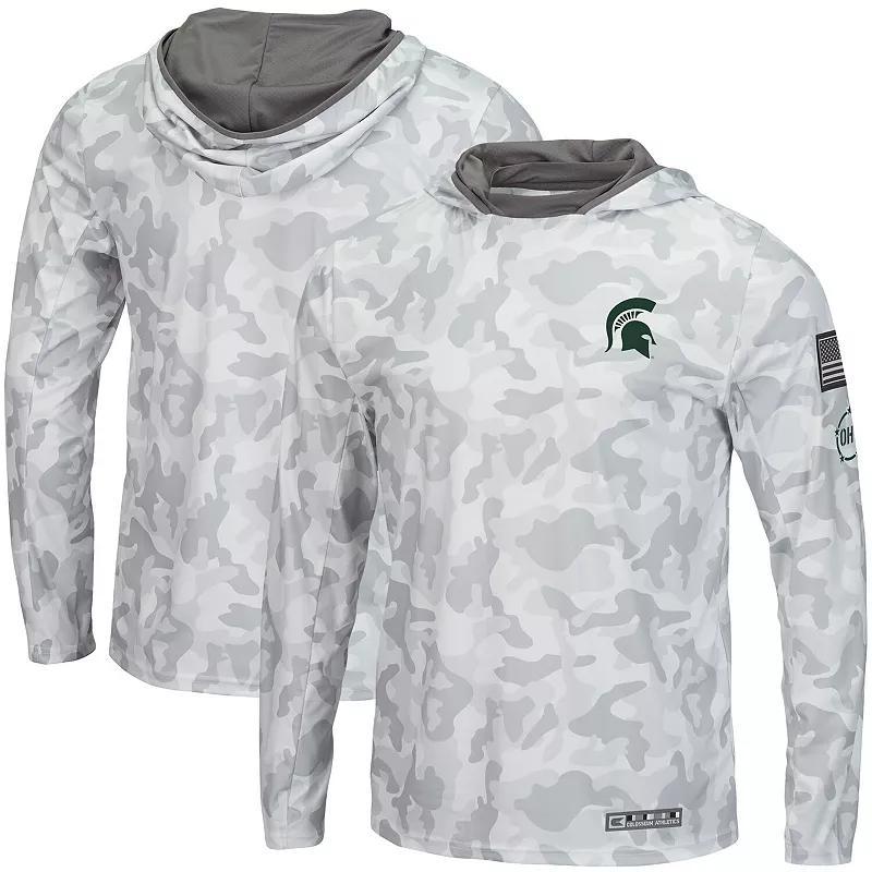 Men's Colosseum Arctic Camo Michigan State Spartans OHT Military Appreciation Long Sleeve Hoodie Top, Size: Large, Team Product Image