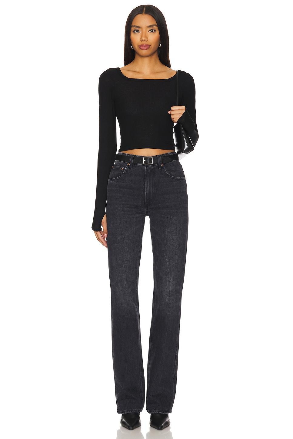 Pryderi Crop Square Neck Long Sleeve Michael Lauren Product Image