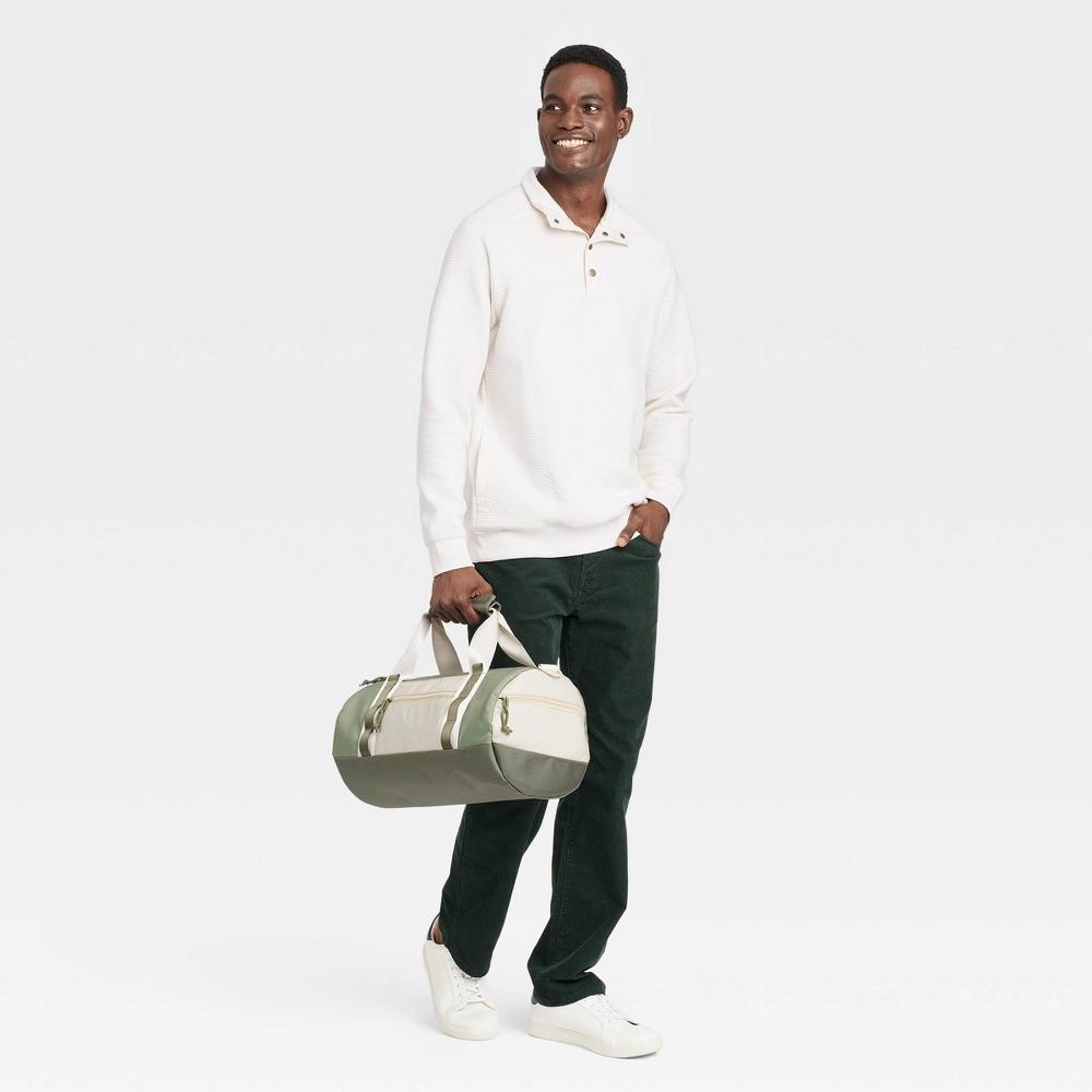 Mens Quilted Snap Pullover Sweatshirt - Goodfellow & Co Ivory Product Image