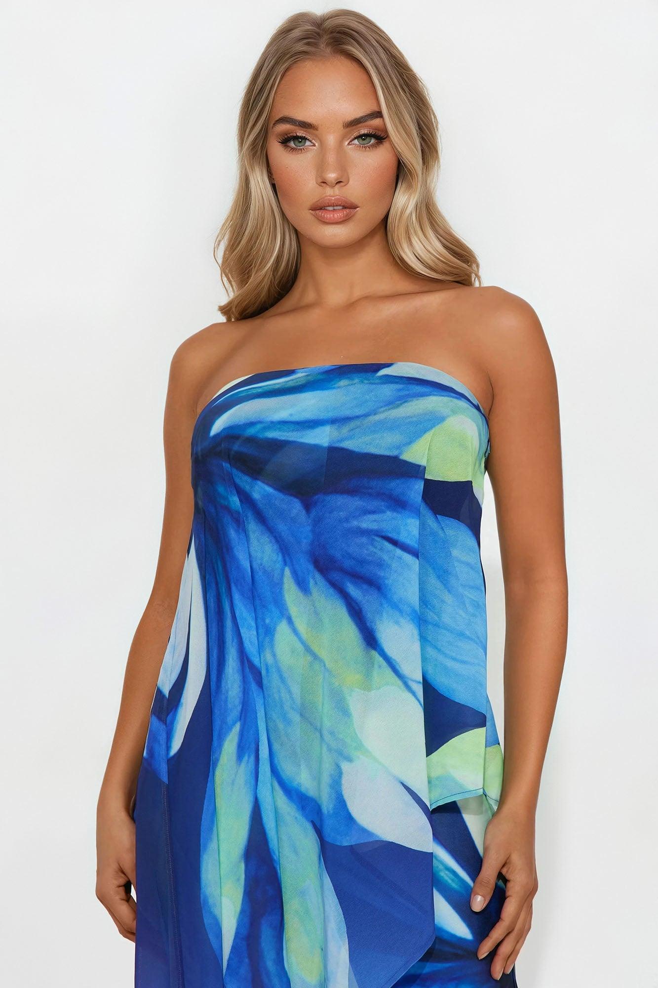 Danielle Flowy Floral Jumpsuit - Blue Product Image