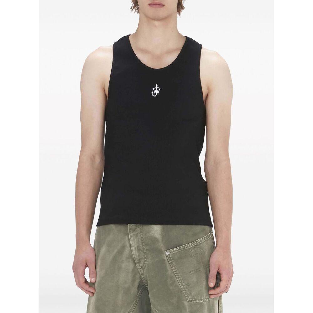 JW ANDERSON Printed Cotton-blend Tank Top In Black Product Image