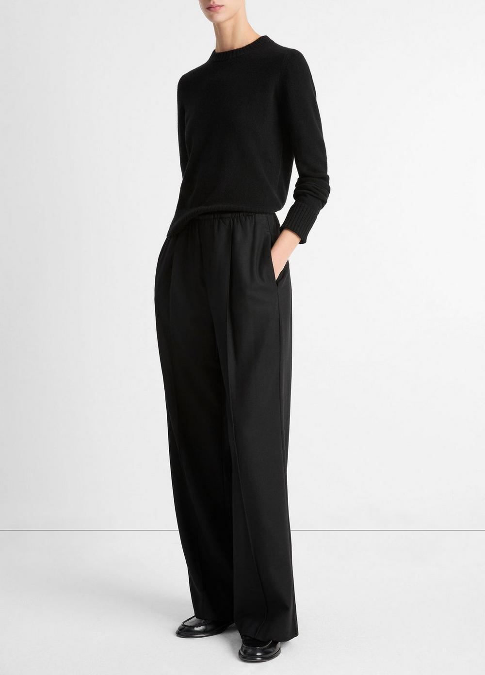 Womens Italian Wool-Blend Easy Pull-On Pant, Black, Size M Vince Product Image