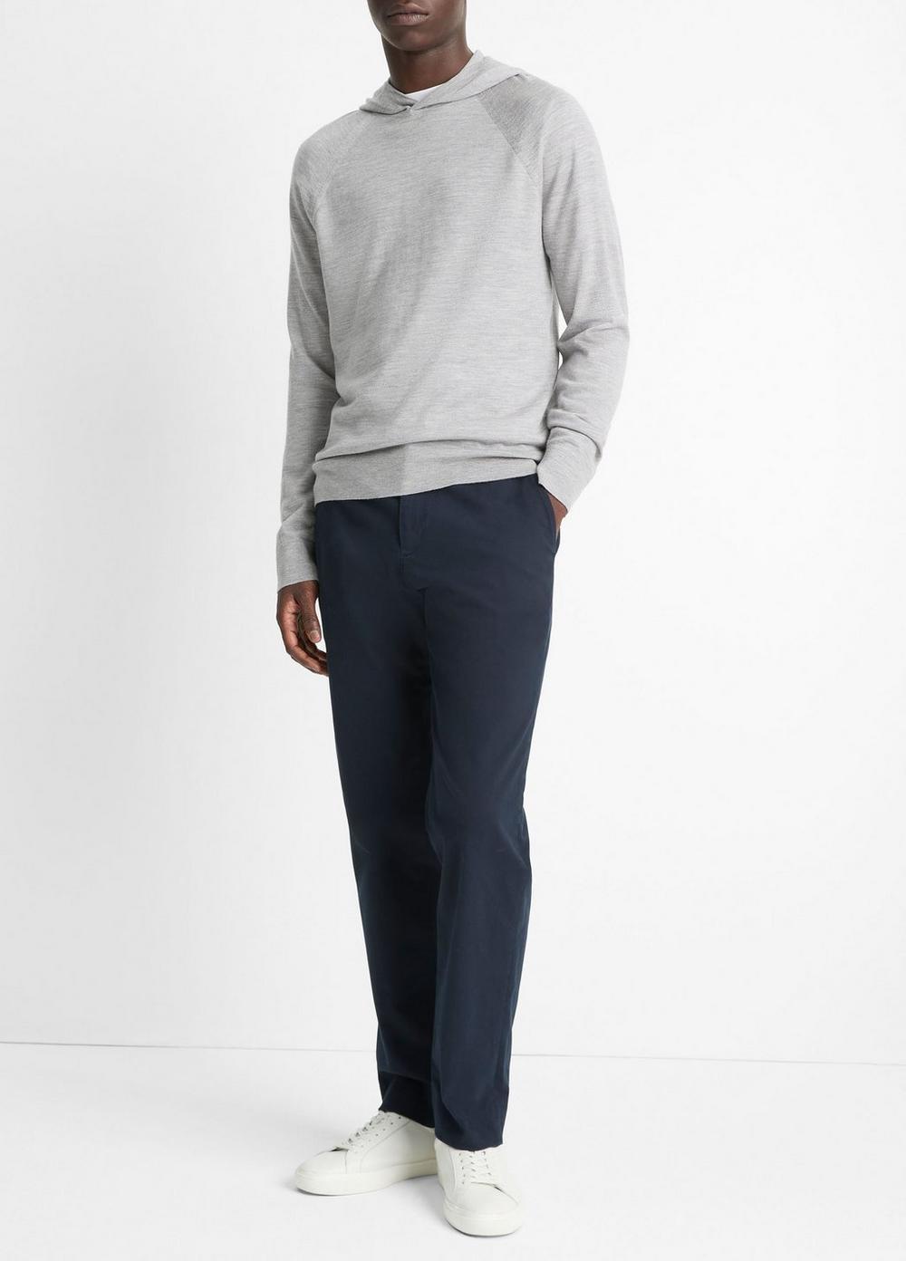 Mens Featherweight Merino Wool-Cashmere Hoodie, Heather Grey, Size L Vince Product Image