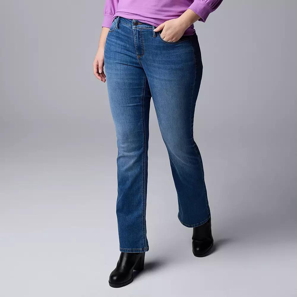 Women's Simply Vera Vera Wang Stretch Bootcut Jeans, Size: 16, Blue Peyton Product Image