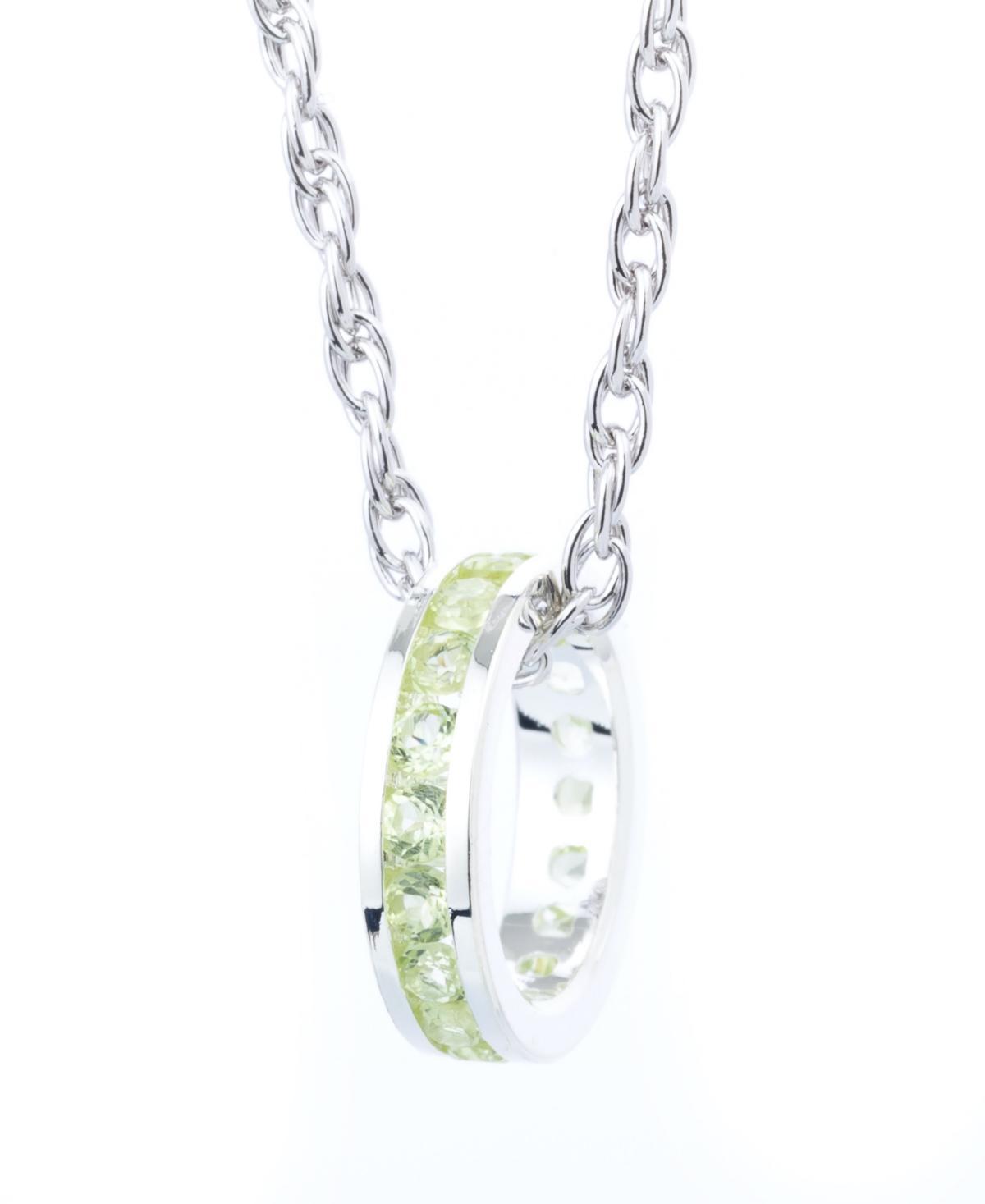 Traditions Jewelry Company Sterling Silver Channel-Set White Topaz Birthstone Pendant Necklace, Womens Product Image