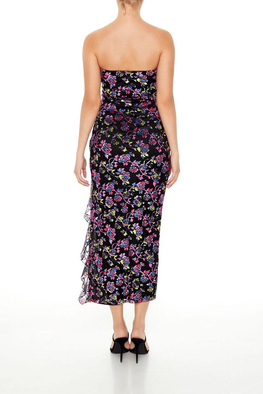 Rose Print Tube Midi Dress | Forever 21 Product Image