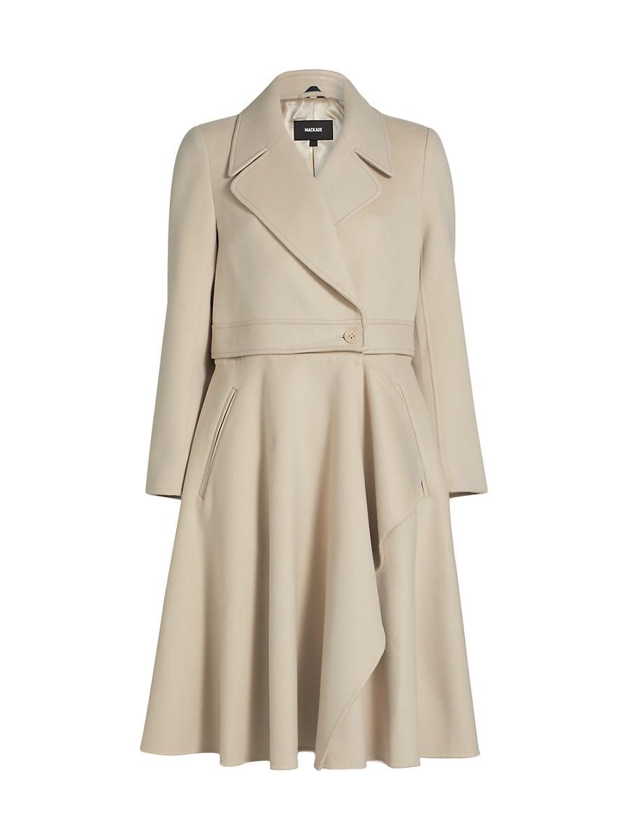 Womens Rose Wool and Leather Coat Product Image