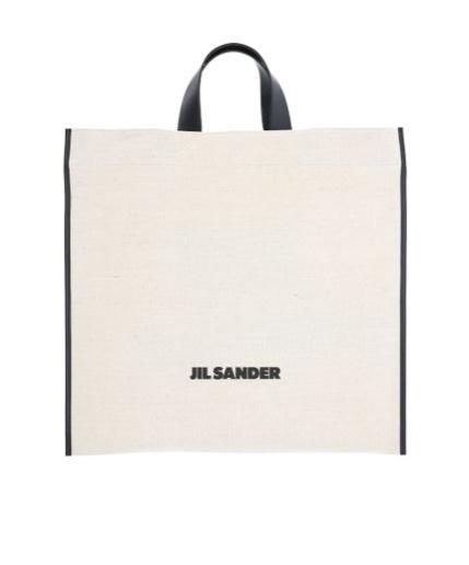 JIL SANDER Border Book Canvas Tote Bag In White Product Image