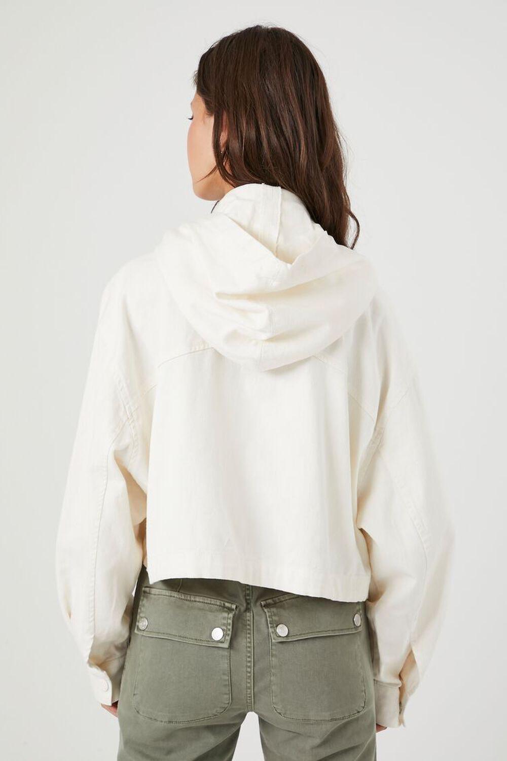 Hooded Drawstring Twill Jacket | Forever 21 Product Image
