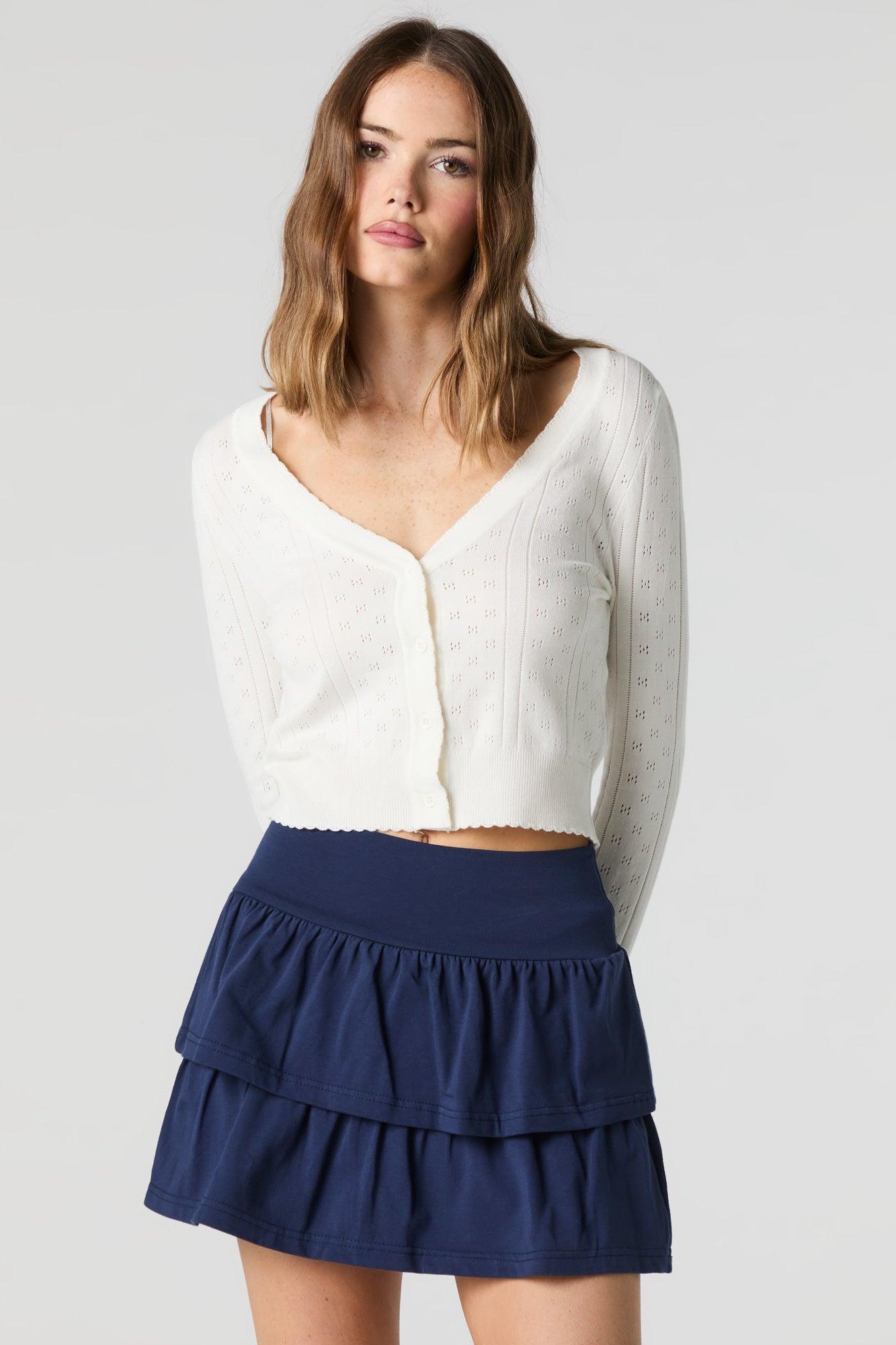 Jersey Ruffled Tiered Mini Skort Female Product Image
