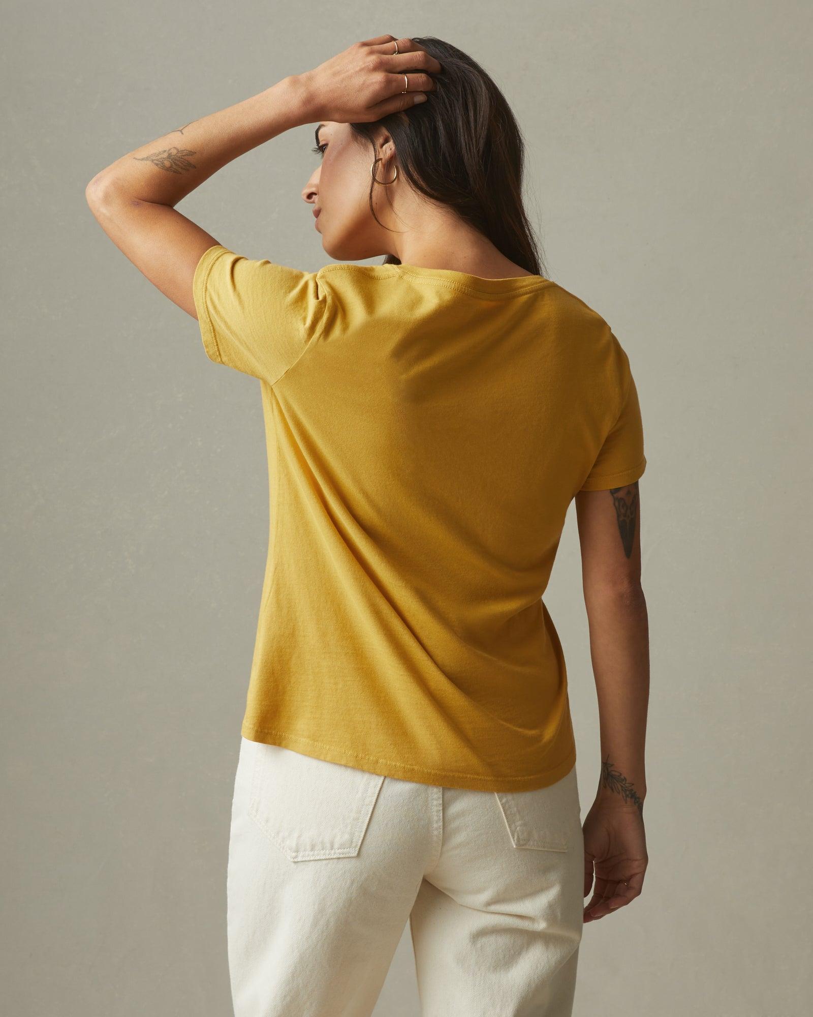 Women's Classic Cotton V-Neck Tee - Straw Female Product Image
