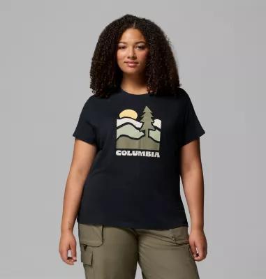 Columbia Womens Ruby Springs Graphic Fitted Short Sleeve Shirt - Plus Size- Product Image
