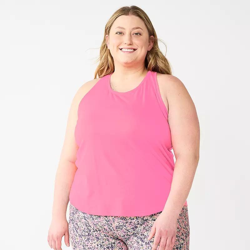 Plus Size Tek Gear Core V-Neck Tee, Womens Silver Boardwalk Product Image