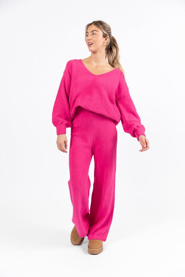 Cozy For Keeps Hot Pink Lounge Pants FINAL SALE Product Image