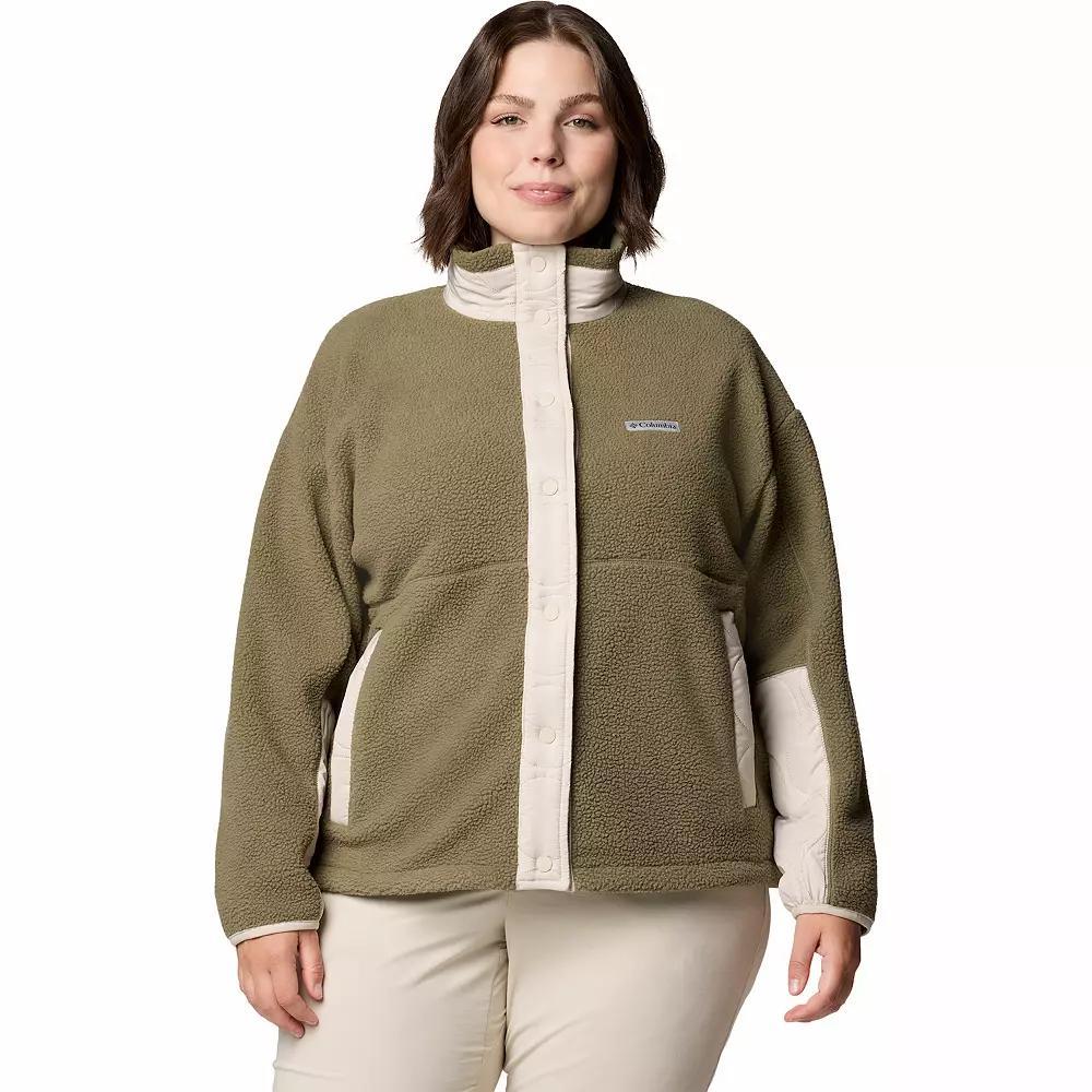 Plus Size Columbia Cloud Point Snap Fleece, Women's, Size: 2XL, Stone Green Product Image