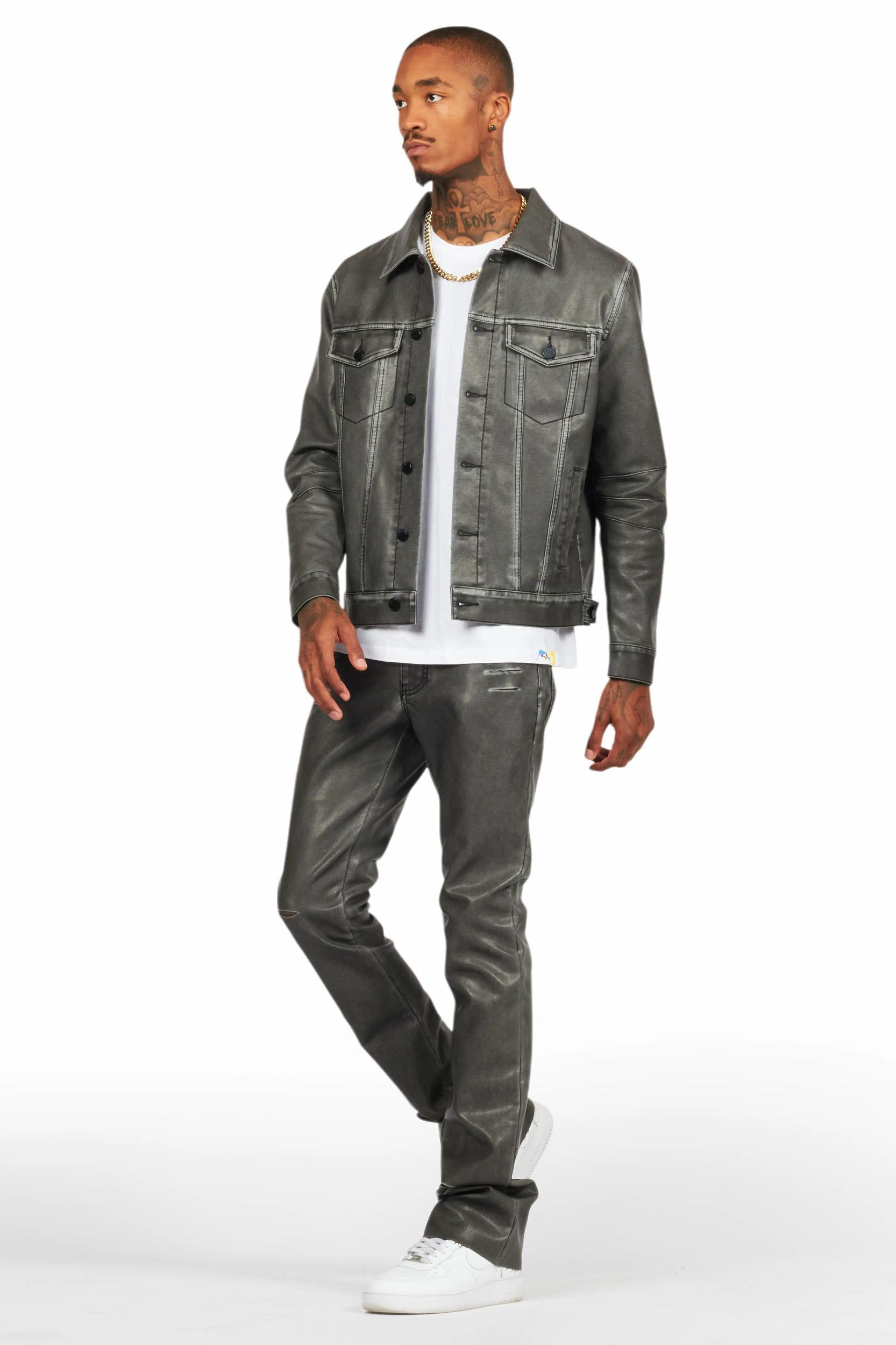 Deco Black PU Jacket Male Product Image