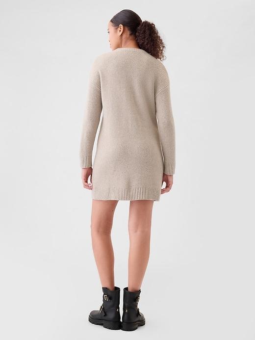 CashSoft Shaker-Stitch Mini Sweater Dress Product Image