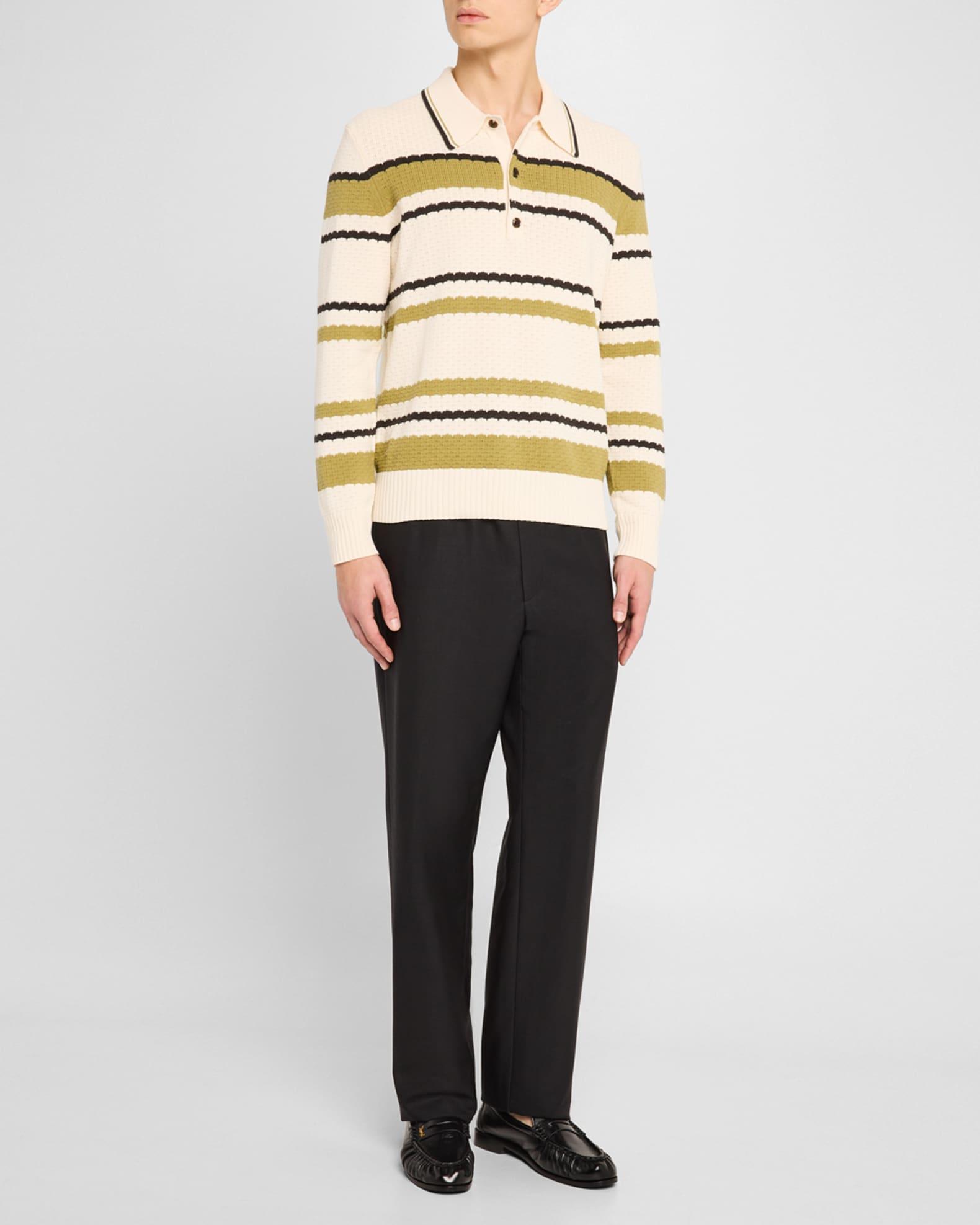 Mens Alfie Striped Knit Polo Shirt Product Image