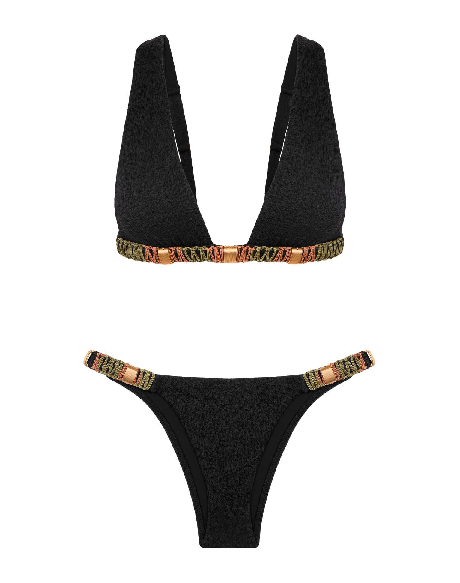 Firenze Sally Parallel Tri Top - Black Product Image
