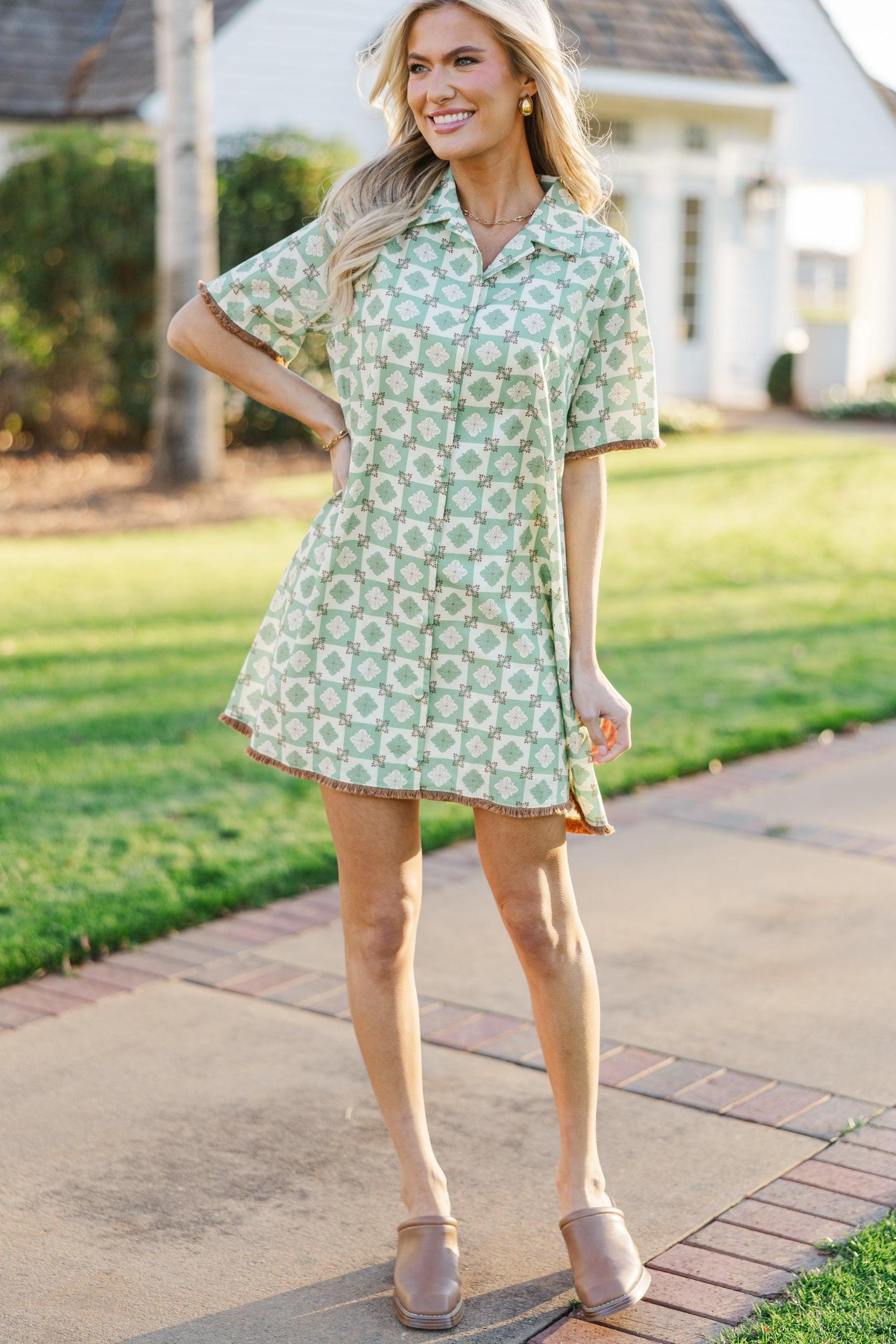 Work With You Brown Medallion Dress Female Product Image