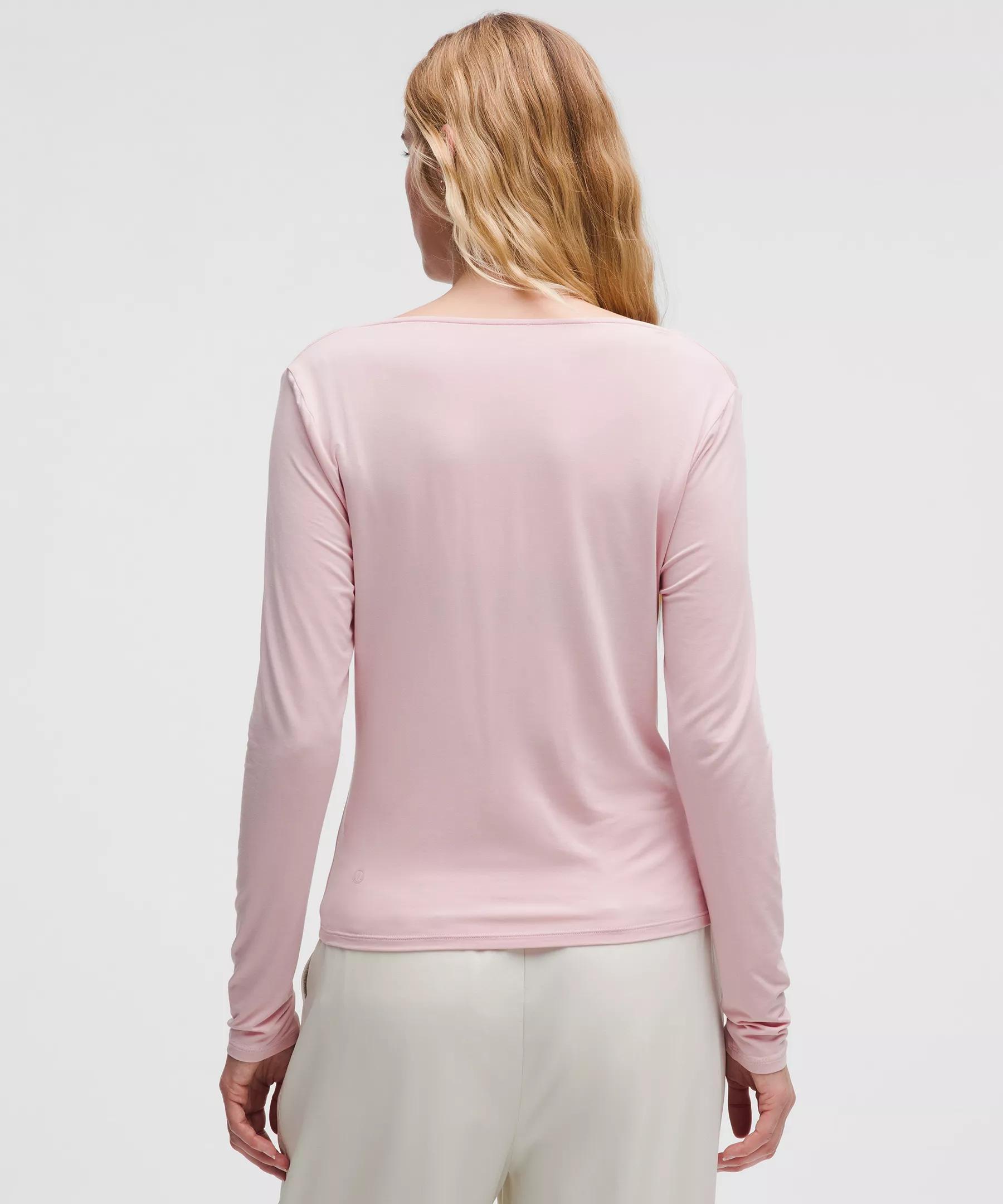 Modal-Silk Cowl-Neck Long-Sleeve Shirt Product Image