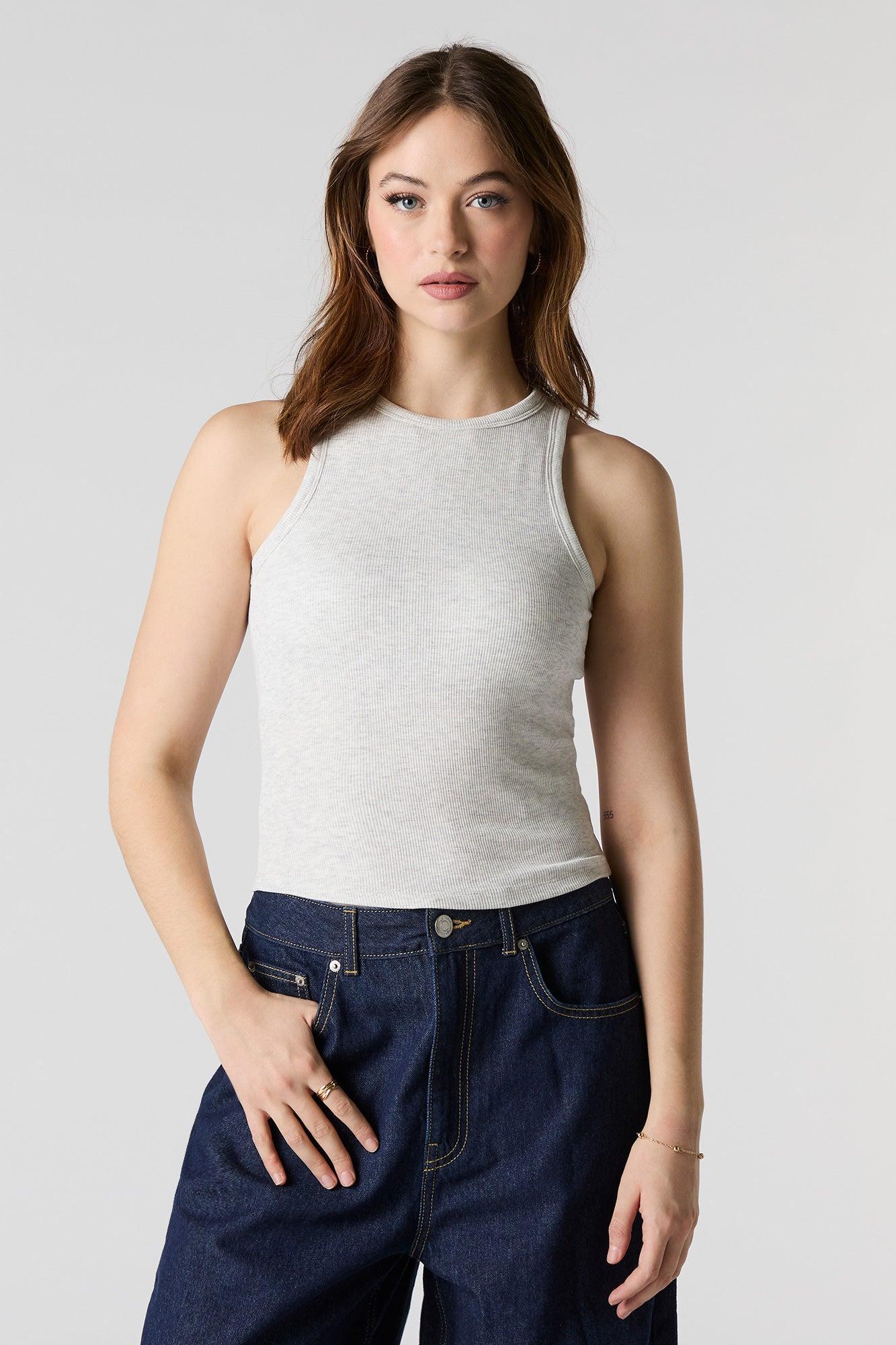 Ribbed High Neck Tank Female Product Image