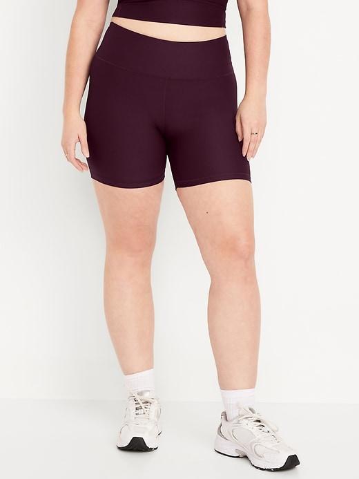 High-Waisted PowerSoft Biker Shorts -- 6-inch inseam Product Image
