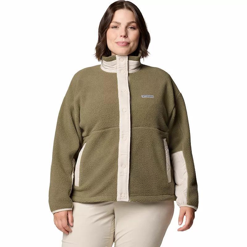 Plus Size Columbia Cloud Point Snap Fleece, Women's, Size: 2XL, Stone Green Product Image