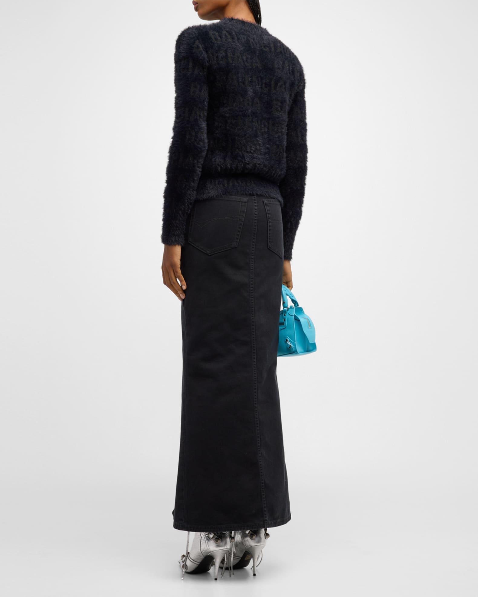 Furry All Over Mock-Neck Logo Sweater Product Image
