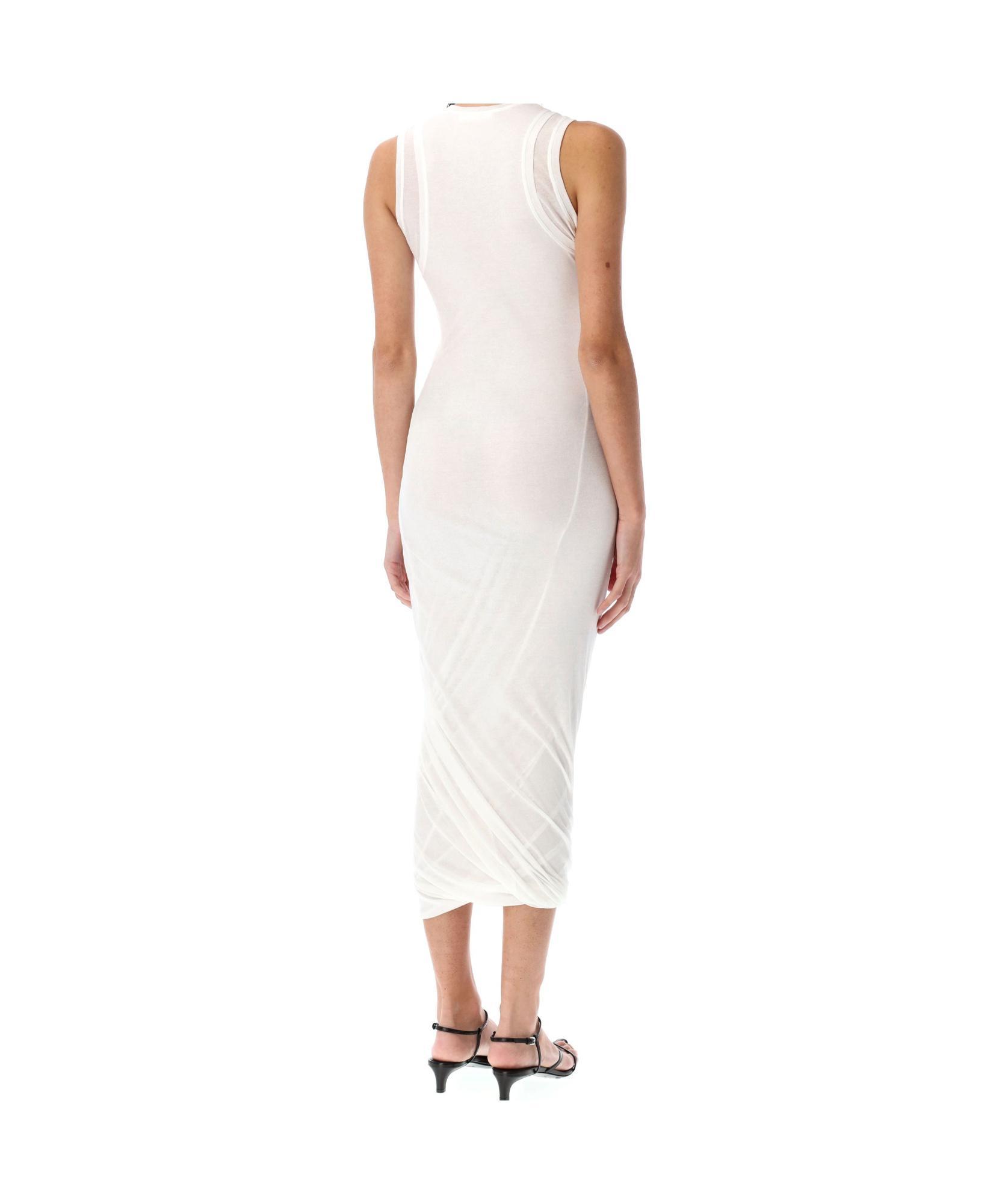 JIL SANDER Crewneck Sleeveless Midi Dress In White Product Image