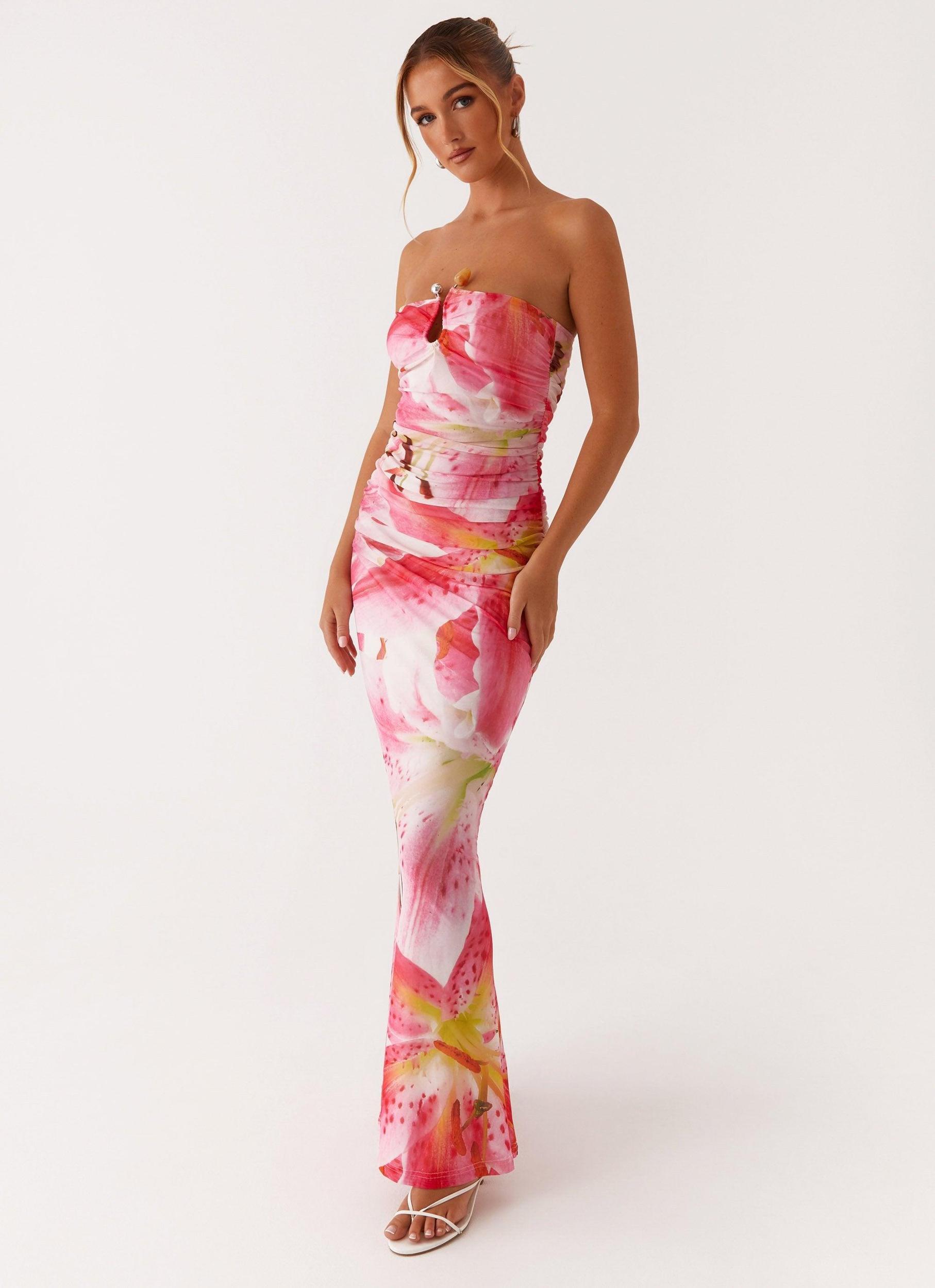 Rudy Maxi Dress - White Pink Lilly Product Image