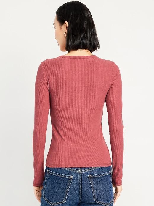Plush-Knit Long-Sleeve T-Shirt Product Image