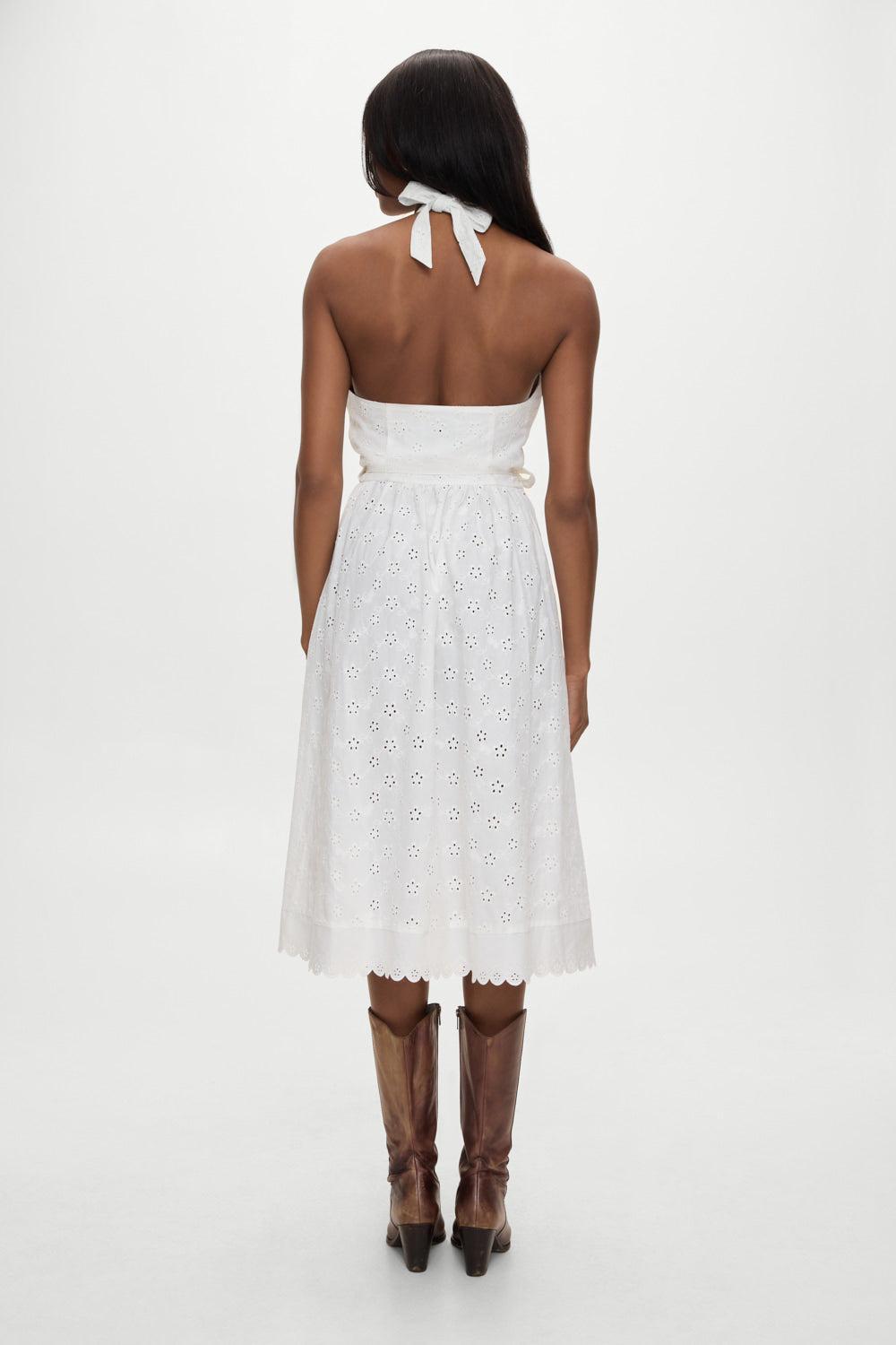 x BELLA HADID Fort Worth Fairy Midi Dress - Salt Air Eyelet Product Image