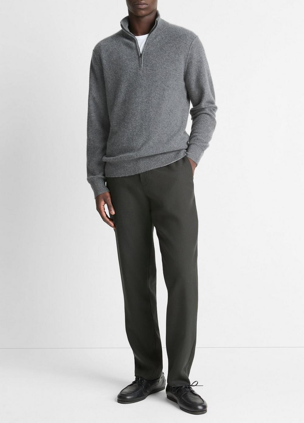 Mens Plush Cashmere Quarter-Zip Sweater, Beluga Blue, Size M Vince Product Image
