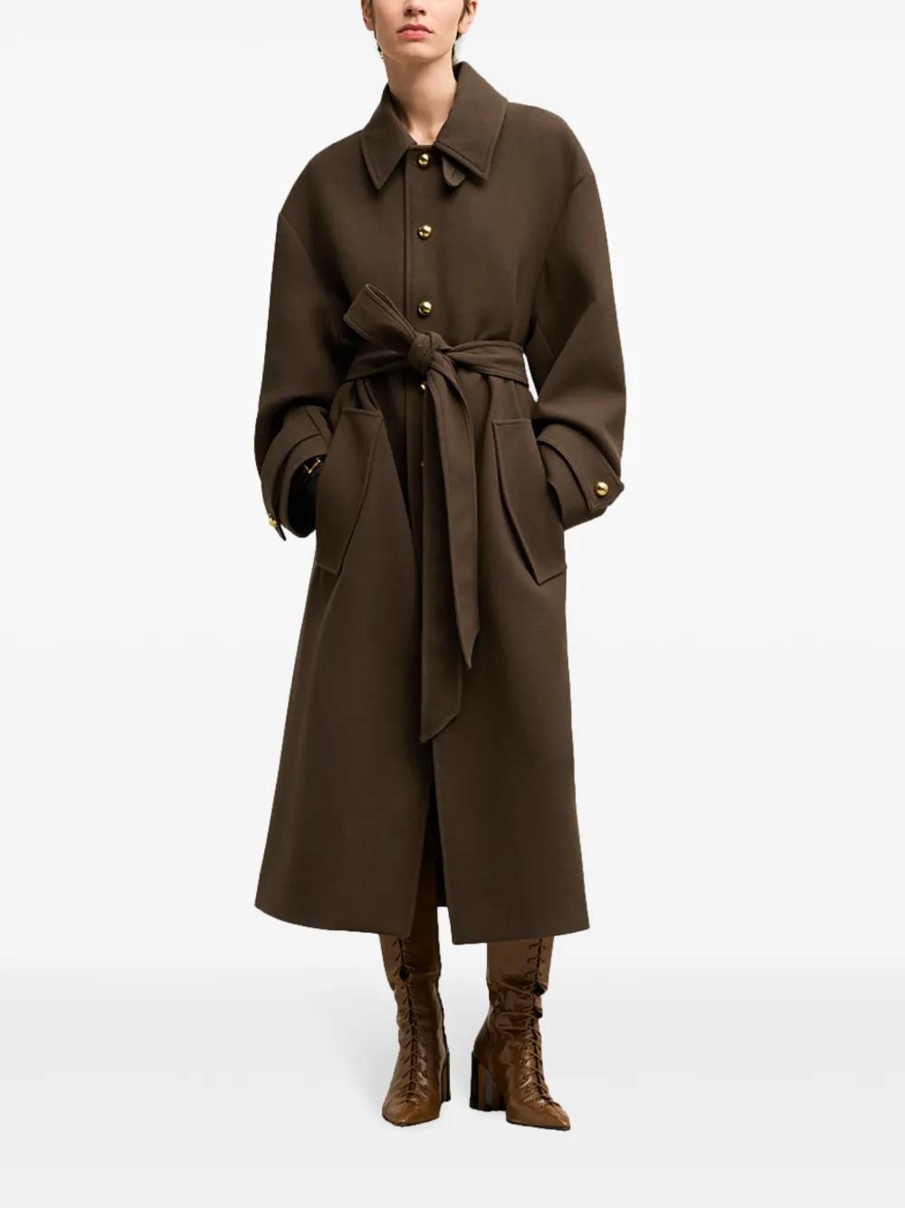 belted wool coat Product Image