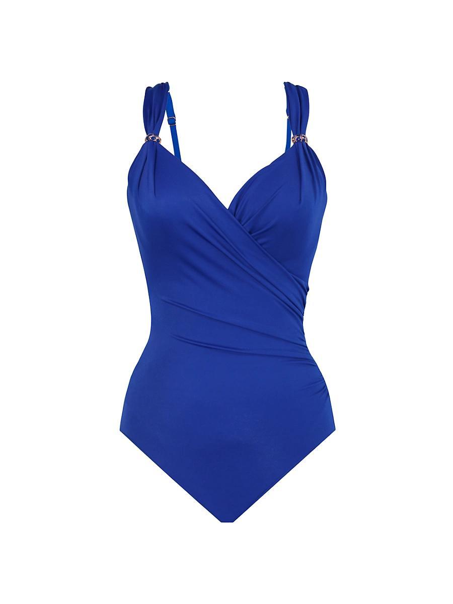 Miraclesuit Razzle Dazzle Siren Underwire Shaping V-Neck One Piece Swimsuit Product Image