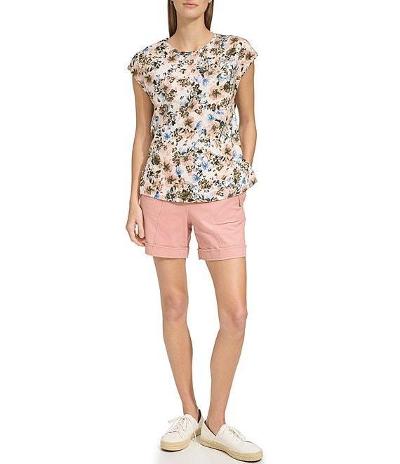 Andrew Marc Sport Cap Sleeve Crew Neck Legging Length Top Product Image